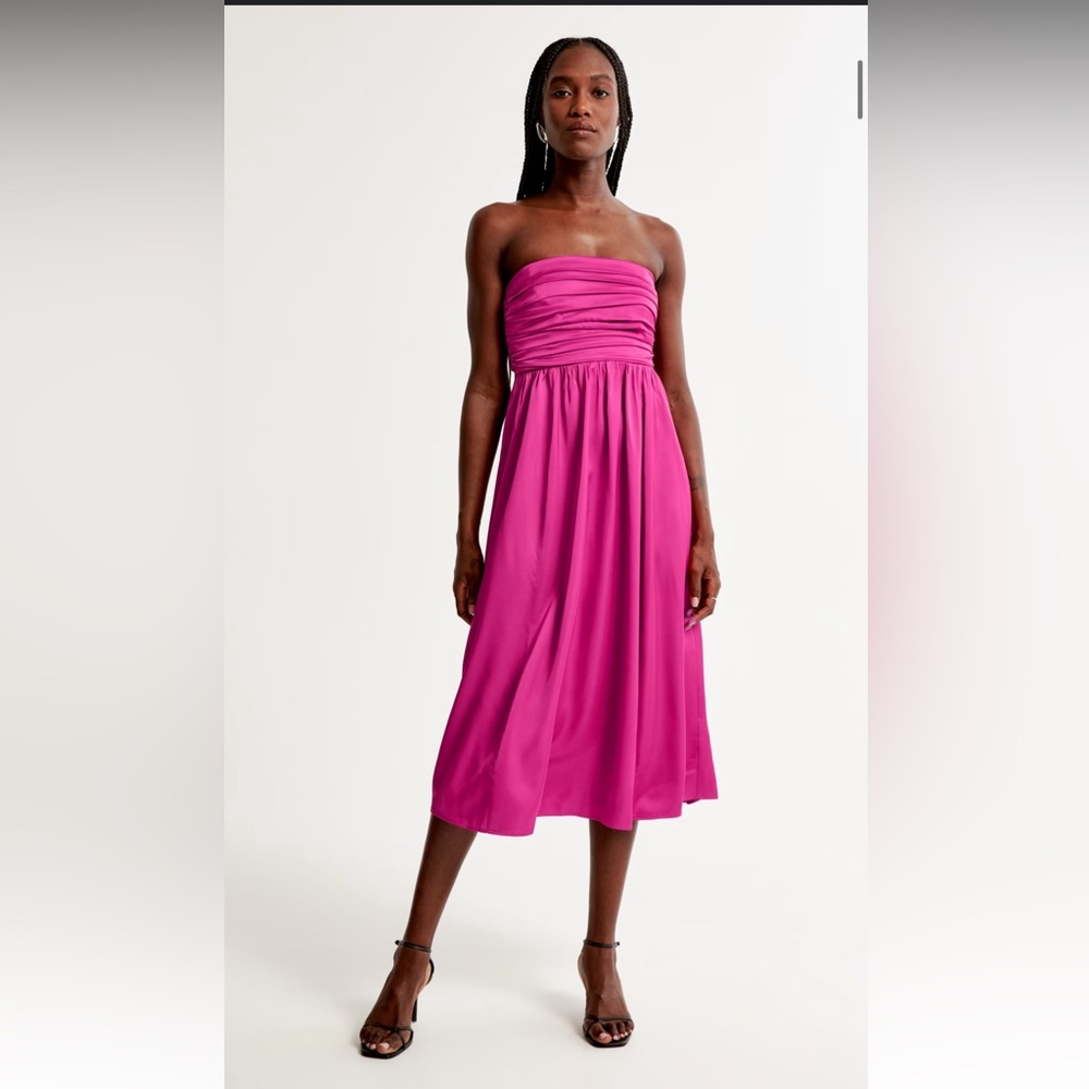 Abercrombie & Fitch Satin Midi Dress